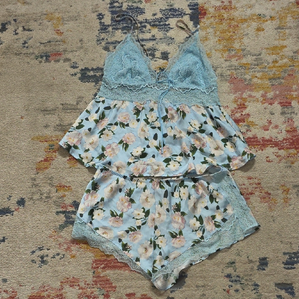 Victoria's Secret Floral Lace Pajama Set